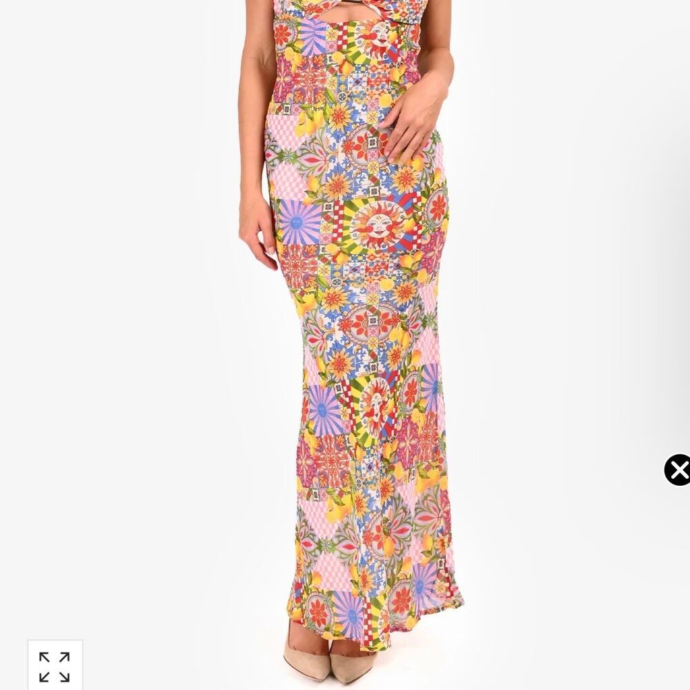 Runaway The Label Velzy The Label Floral Strapless Maxi Dress Size XL EUC